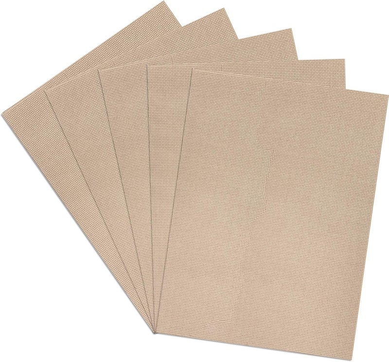 Donmon Aida Cloth 14 Count Cross Stitch Fabric,12×18inch,5Pcs (litgh Khaki) - Image 1